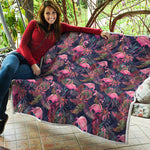 Tropical Flamingo Aloha Pattern Print Quilt