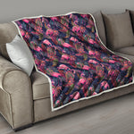 Tropical Flamingo Aloha Pattern Print Quilt