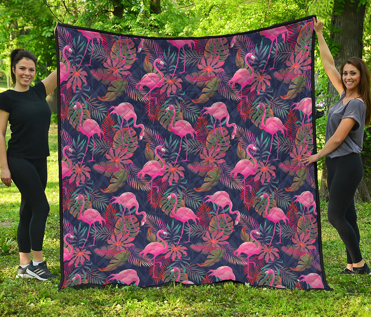 Tropical Flamingo Aloha Pattern Print Quilt