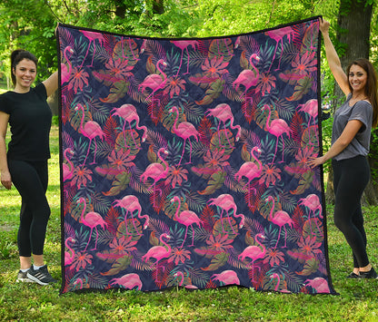 Tropical Flamingo Aloha Pattern Print Quilt