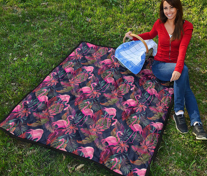 Tropical Flamingo Aloha Pattern Print Quilt