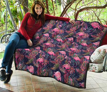 Tropical Flamingo Aloha Pattern Print Quilt