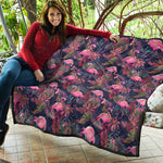 Tropical Flamingo Aloha Pattern Print Quilt