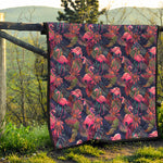 Tropical Flamingo Aloha Pattern Print Quilt