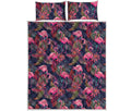 Tropical Flamingo Aloha Pattern Print Quilt Bed Set