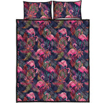 Tropical Flamingo Aloha Pattern Print Quilt Bed Set