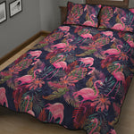 Tropical Flamingo Aloha Pattern Print Quilt Bed Set