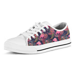 Tropical Flamingo Aloha Pattern Print White Low Top Shoes