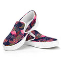 Tropical Flamingo Aloha Pattern Print White Slip On Sneakers
