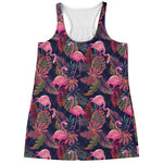 Tropical Flamingo Aloha Pattern Print Women's Racerback Tank Top