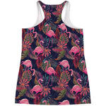 Tropical Flamingo Aloha Pattern Print Women's Racerback Tank Top