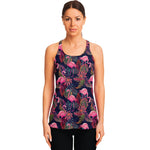 Tropical Flamingo Aloha Pattern Print Women's Racerback Tank Top