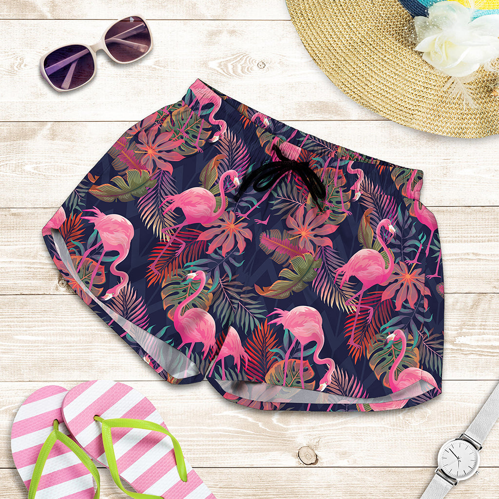 Tropical Flamingo Aloha Pattern Print Women's Shorts