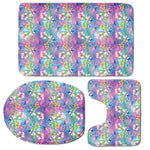 Tropical Flamingo And Hibiscus Print 3 Piece Bath Mat Set