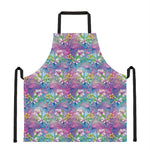 Tropical Flamingo And Hibiscus Print Apron