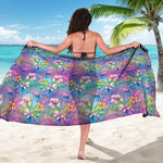 Tropical Flamingo And Hibiscus Print Beach Sarong Wrap