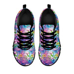 Tropical Flamingo And Hibiscus Print Black Sneakers