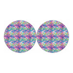 Tropical Flamingo And Hibiscus Print Car Coasters