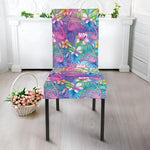 Tropical Flamingo And Hibiscus Print Dining Chair Slipcover