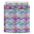 Tropical Flamingo And Hibiscus Print Duvet Cover Bedding Set