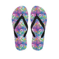 Tropical Flamingo And Hibiscus Print Flip Flops