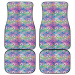 Tropical Flamingo And Hibiscus Print Front and Back Car Floor Mats