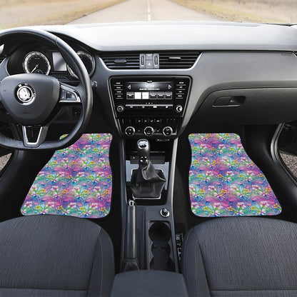 Tropical Flamingo And Hibiscus Print Front Car Floor Mats
