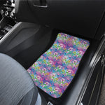 Tropical Flamingo And Hibiscus Print Front Car Floor Mats