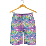 Tropical Flamingo And Hibiscus Print Men's Shorts