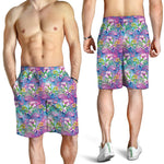Tropical Flamingo And Hibiscus Print Men's Shorts