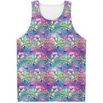 Tropical Flamingo And Hibiscus Print Men's Tank Top