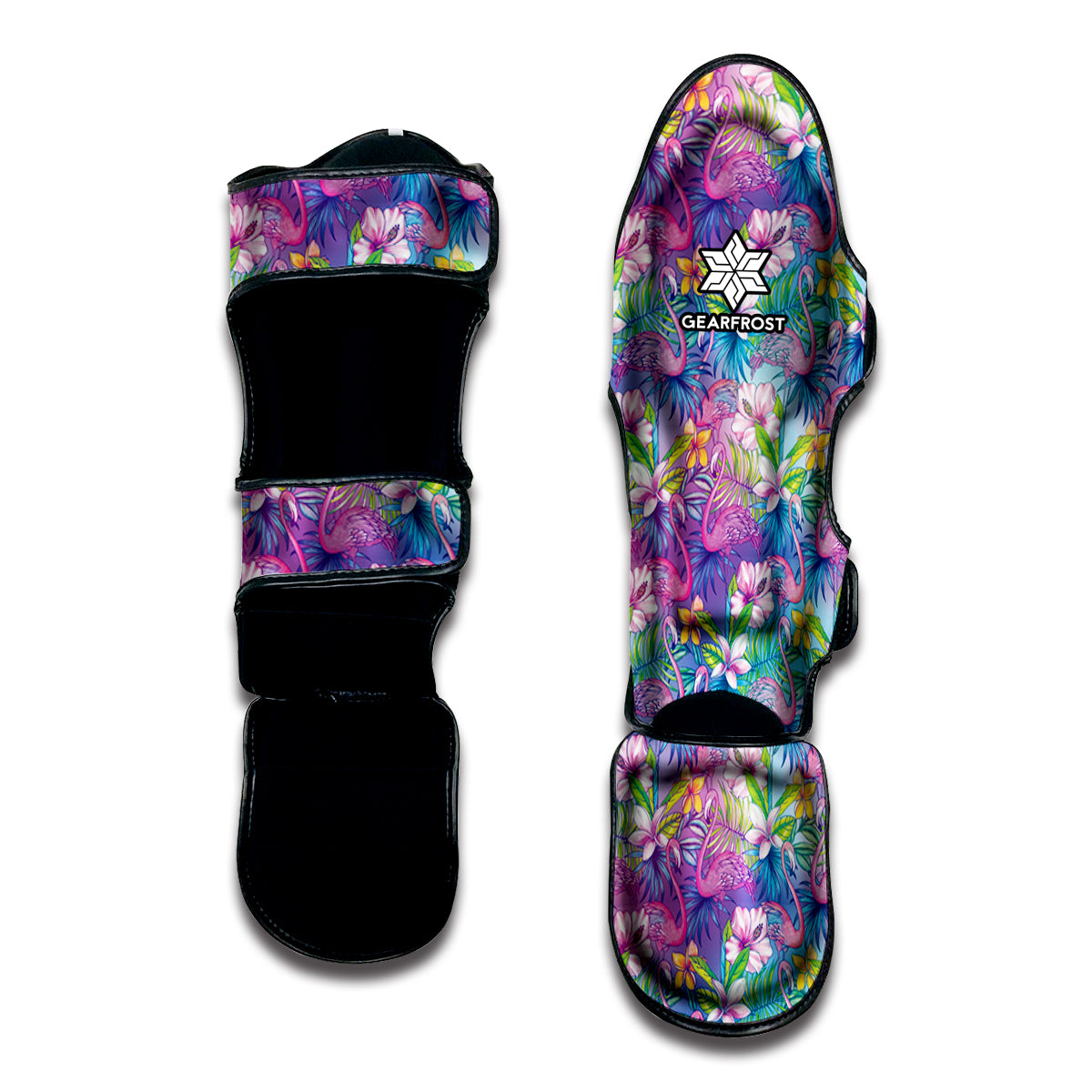 Tropical Flamingo And Hibiscus Print Muay Thai Shin Guard