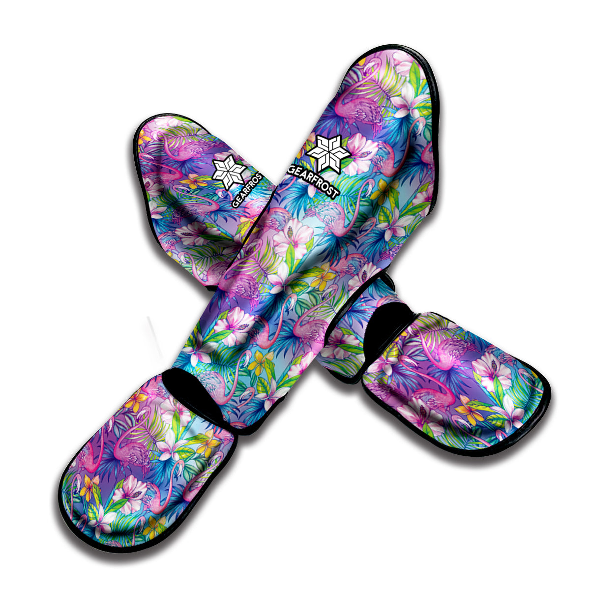 Tropical Flamingo And Hibiscus Print Muay Thai Shin Guard