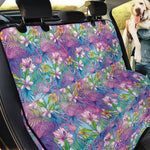 Tropical Flamingo And Hibiscus Print Pet Car Back Seat Cover