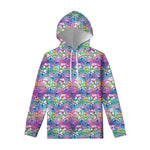 Tropical Flamingo And Hibiscus Print Pullover Hoodie