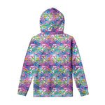 Tropical Flamingo And Hibiscus Print Pullover Hoodie