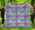 Tropical Flamingo And Hibiscus Print Quilt