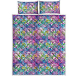 Tropical Flamingo And Hibiscus Print Quilt Bed Set