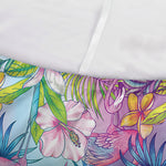 Tropical Flamingo And Hibiscus Print Sofa Cover