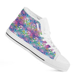 Tropical Flamingo And Hibiscus Print White High Top Shoes