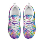 Tropical Flamingo And Hibiscus Print White Sneakers