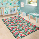 Tropical Floral Flamingo Pattern Print Area Rug