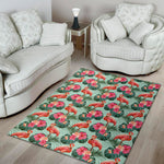 Tropical Floral Flamingo Pattern Print Area Rug