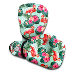 Tropical Floral Flamingo Pattern Print Boxing Gloves