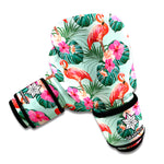 Tropical Floral Flamingo Pattern Print Boxing Gloves