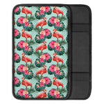 Tropical Floral Flamingo Pattern Print Car Center Console Cover