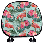 Tropical Floral Flamingo Pattern Print Car Headrest Covers