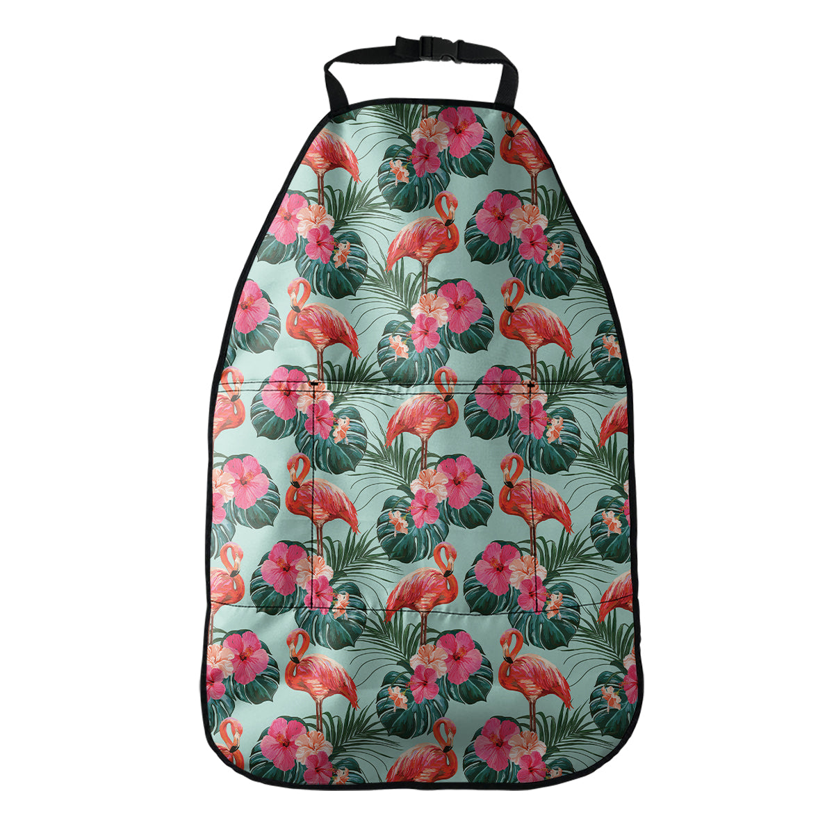 Tropical Floral Flamingo Pattern Print Car Seat Organizers