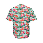 Tropical Floral Flamingo Pattern Print Men's Baseball Jersey