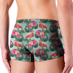 Tropical Floral Flamingo Pattern Print Men's Boxer Briefs